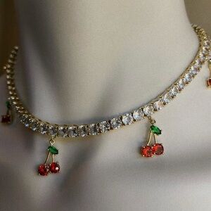 Elegant Gold Cherry Necklace